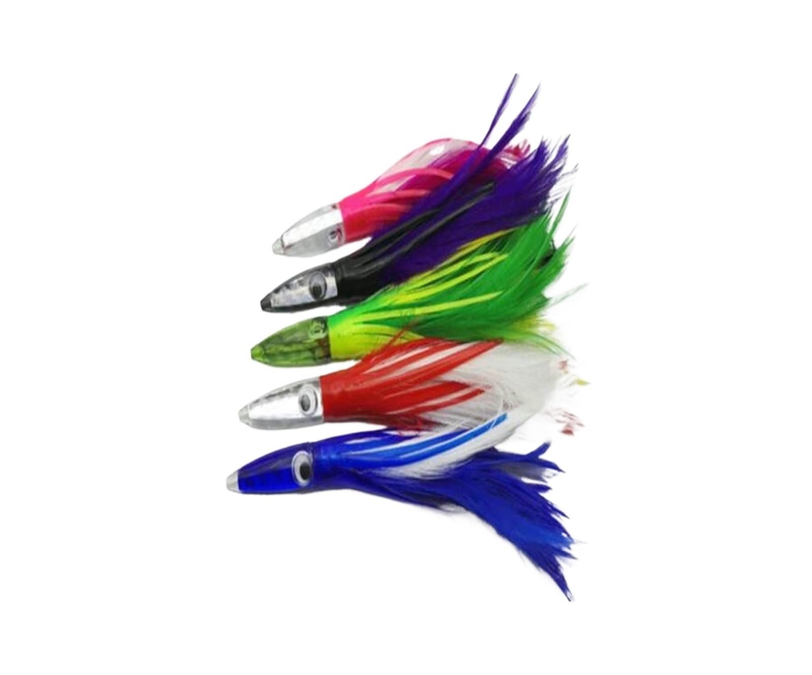 INEOUT 5Pcs Hard Octopus Lure Squid jigs Big Game Lure Bait 32g 14cm Trascinare Esche da Pesca Gonna di Piume Attrezzatura da Pesca in Mare