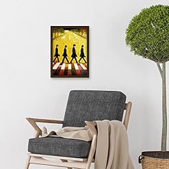 Doppelganger33 LTD Abbey Road Abstract Stylised Beatles Boho Landscape Red And Ochre Artwork Framed Wall Art Print A4 - Les Beatles, Paul McCartney, John Lennon, RIngo Starr, George Harrison Doppelganger33 LTD Abbey Road Abstract Stylised Beatles Boho Landscape Red And Ochre Artwork Framed Wall Art Print A4 – Image 2
