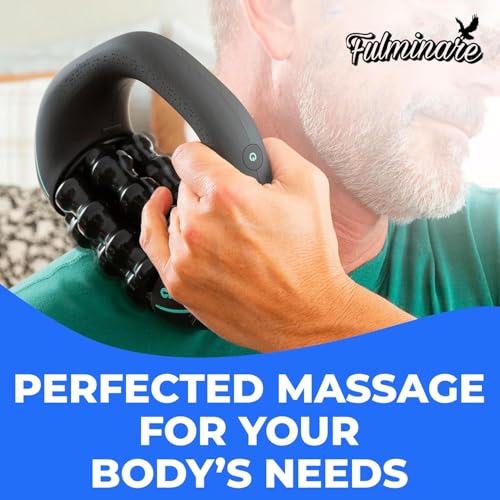Image of Fulminare Rolling Percussive Massager, Percussive Therapy, Deep Tissue and Muscle Recovery, Body Massager for Pain Relief Percussion Massage Powerful 3-Speed Spin Full Body Relief, Neck, Shoulder, Back, Foot (King)