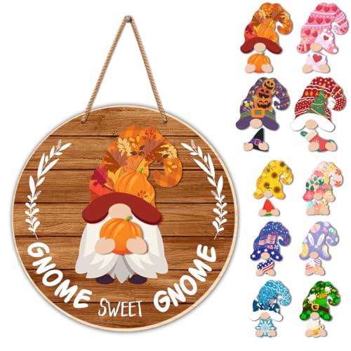 Interchangeable-Gnome-Welcome-Sign-Fall-Halloween-Front-Porch-Decor-Seasonal-Wood-Gnomes-Door-Decorations-Changeable-Wall-Hanging-Outdoor-Wreath-for-All-Seasons-Holiday-Christmas-21-Pcs