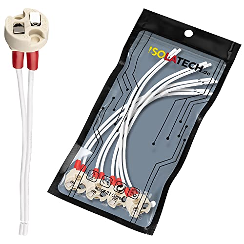 ISOLATECH 4pcs zócalo universal de cerámica para MR16 MR11 GU5.3 G4 base LED de ahorro de energía lámparas (max.250V/2A) bombillas empotrada en el techo cocina cuarto de baño resistente al calor