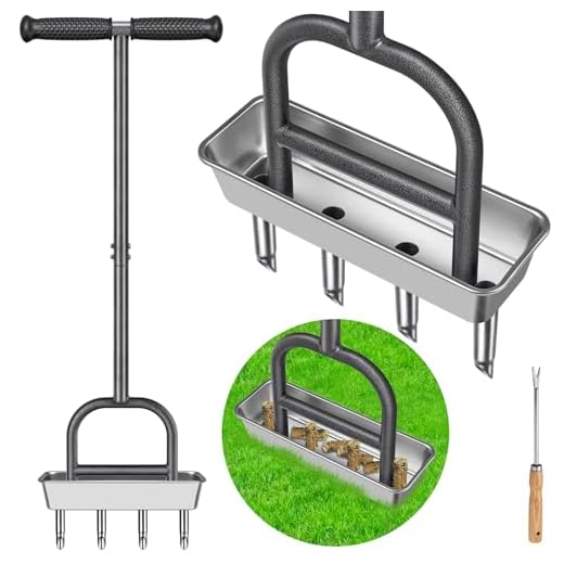 Manueller Rasenlüfter mit Auffangschale