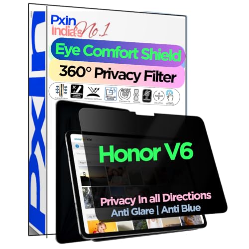 Image of PxIn Tablet Privacy Screen Guard compatible with Honor V6 | No.1 | Anti Glare | Anti Blue Light | Anti UV | 4 Way Privacy Filter | 360 Privacy | Eye Protect