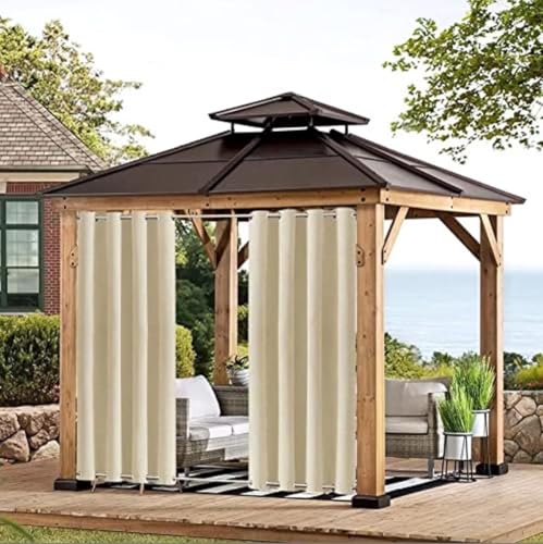 BAYUE Outdoor Vorhang Wetterfest mit Ösen, Blickdicht Wasserdicht Outdoor...