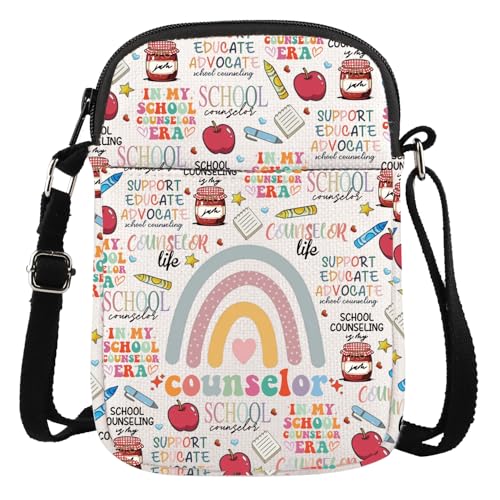 Gzrlyf School Counselor Crossbody Bag Thank You Gift Gift School Counseling Therapist Psychologist Counselor Wallet Bag