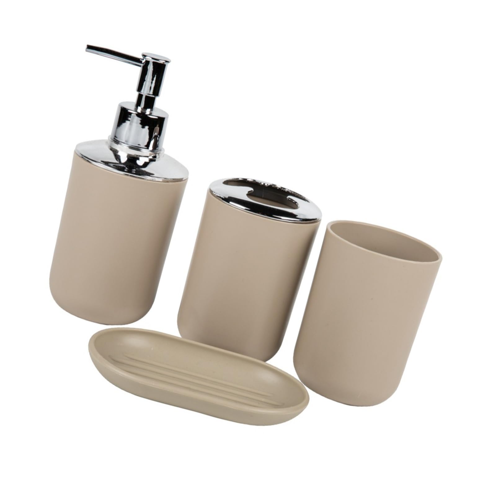 Beimus Bathroom Accessories Set 4Pcs Soap, Toothbrush Holder, Tray for Countertop Decoration Bathroom Countertop Storage Tray