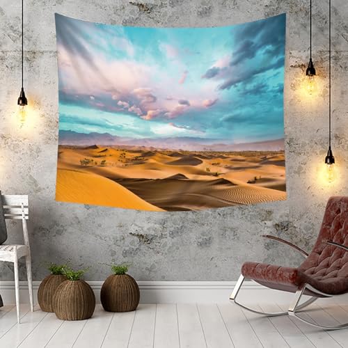 Tapiz de pared de 150 x 150 cm con estampado de cielo y paisaje desértico 3