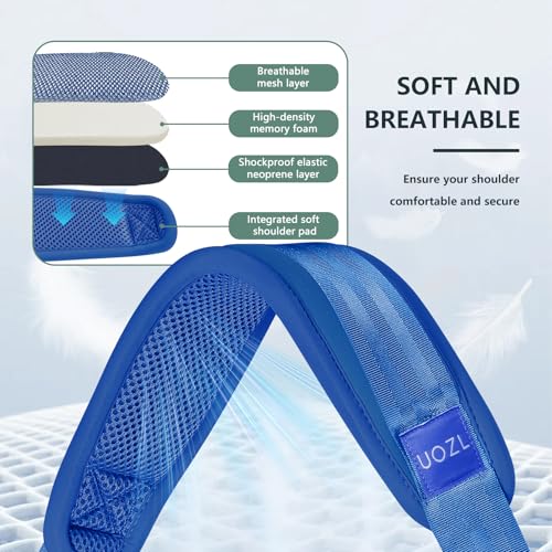 Image of 67 Inch Shoulder Straps, Soft with Ultra-Thick Fixed Shoulder Pad, Two Way Independently Adjustable Buckle Replacement Straps for Laptop Bag Messenger Bag Tool Bag Luggage,Blue
