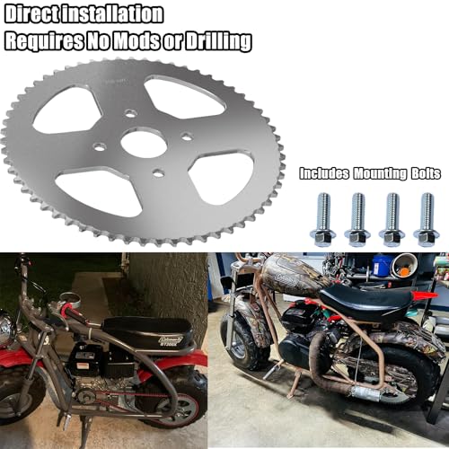 Image of JNDO Mini Bike Sprocket 60 Tooth Sprocket 420 Chain 40mm Bore for Coleman Mini Bike, Baja Warrior, TrailMaster, Predator 212cc 196cc Powersports Go Kart Parts