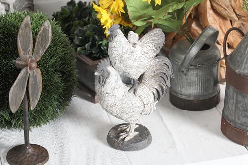 Deco-79-Polystone-Rooster-Decorative-Sculpture-Home-Decor-Statue-Accent-Figurine-8-x-5-x-12-White Deco 79 Polystone Rooster Decorative Sculpture Home Decor Statue Accent Figurine 8 x 5 x 12 White
