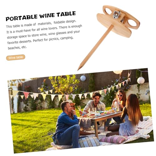 Table de plage pliante portable Mikikit avec rangement snack et verre cour