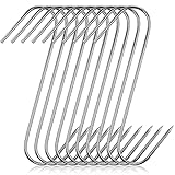 10 Stück S Haken Fleischerhaken Edelstahl 15 CM, JatilEr Räucherhaken 20 KG, Fleischhaken Edelstahl 3MM Dicke Fleischerhaken Groß Scharf Metzgerhaken für Fleisch Räuchern, Fleischverarbeitung, BBQ