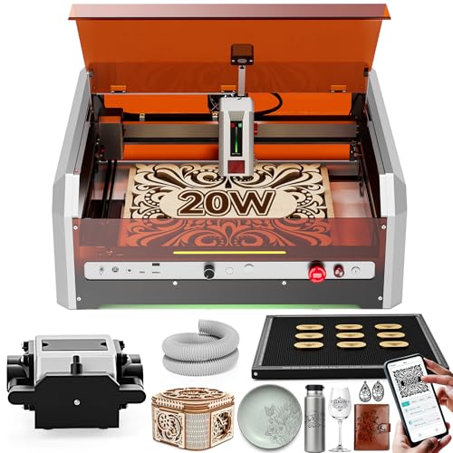 Gravador a laser de 20 W, máquina de gravação a laser Woxcker L8 MAX, cortador a laser pré-montado t