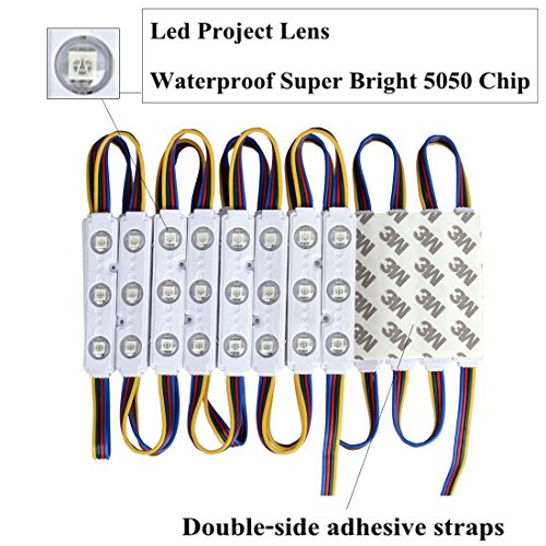 60Leds Decorative Led Light Fixtures Weather-Resistant 12V 5050 Rgb Injection Module Light With Led Project Lens For Shop Bars Led Sign Caravan Exterior Lighting #TOP4