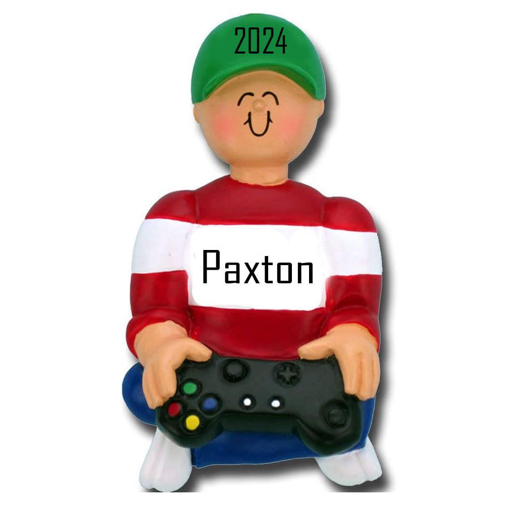 Personalized Gamer Christmas Ornament – Custom Name & Year Video Game Controller Keepsake for Gaming Enthusiasts, Kids & Teens - Custom Name Gamer