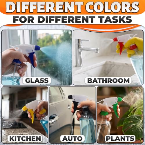Image of 5 Pcs Spray Bottle Nozzle Replacement Pack - Heavy Duty Leak-Proof Trigger Sprayer for Cleaning, Garden, Pet Care, Auto Detailing & Kitchen - Fits 8, 16, 24, 32 oz Bottles, 28-400 Thread (Multicolor)