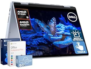 Dell Inspiron 14 2-in-1 Laptop for 2026 Business, Lifetime Office, Al Copilot, 14” FHD+ Touchscreen, AMD Ryzen 5, 16GB RAM, 1TB Storage (512GB SSD+500GB Ext), FP, Backlit KB, MarxsolAddon, Win 11 Pro