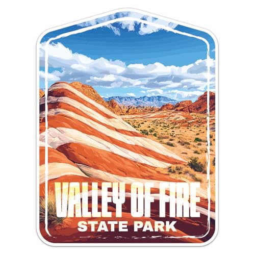 Travel Valley of Fire State Park Sticker - Waterproof Vinyl Decal for Car Bumper, Water Bottle Laptop Bike Luggage Phone Cases Wall Window, Sticker - 3'' Longer Side