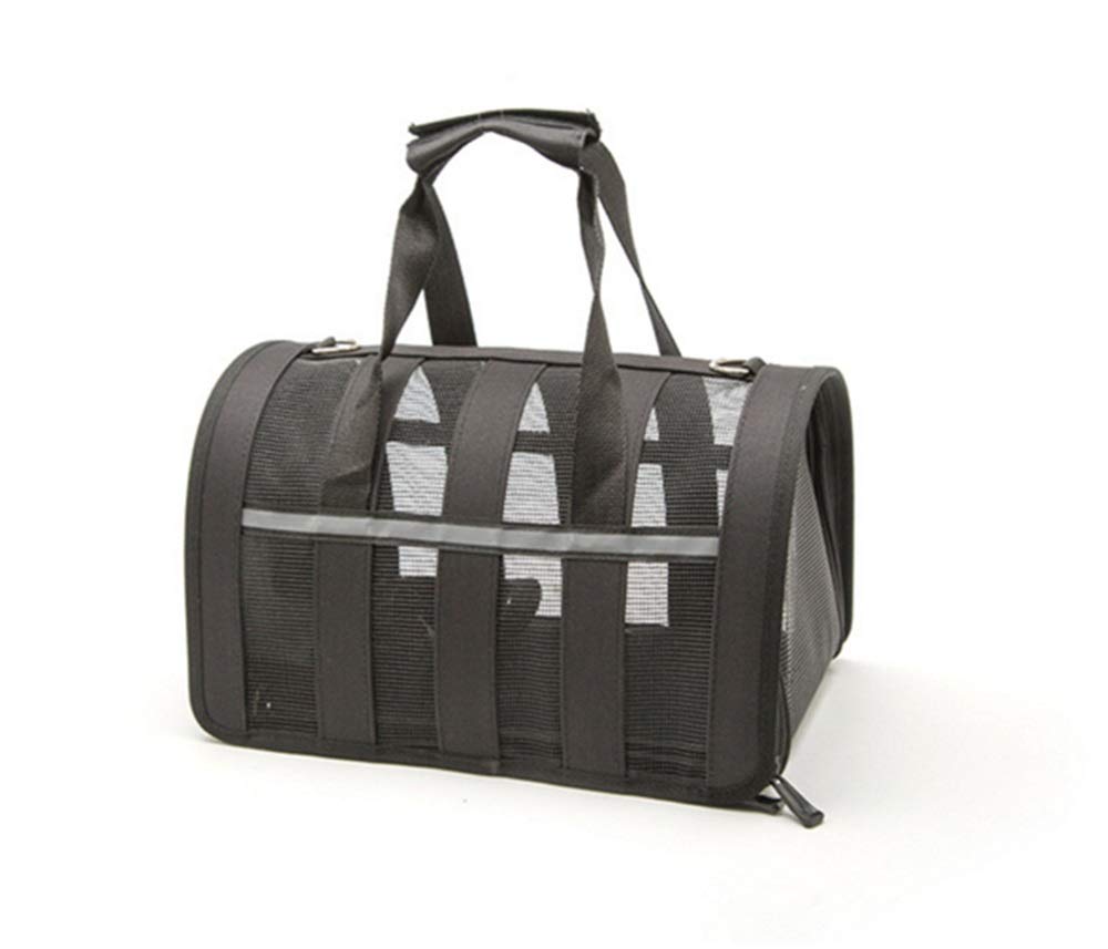 Sac de chien en maille respirante noir réglable pour transport S