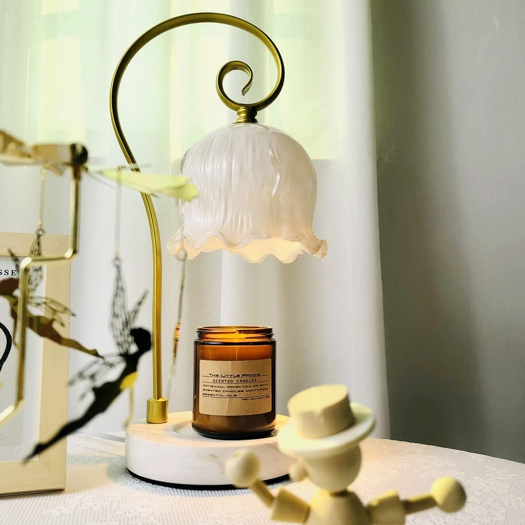 Lampada Scaldacandele, Scaldacandele Elettrico Dall'alto Verso Il Basso per Candela Profumata, Scaldacandele Profumati con 2 Lampadine, per Casa, Camera da Letto, Candela Non Inclusa