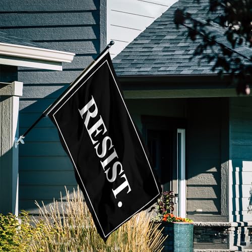 Black Resist Flag 3x5Ft with 2 Brass Grommets for Outdoor Yard Garden Lawn Street Decorations by Generic - Image 7