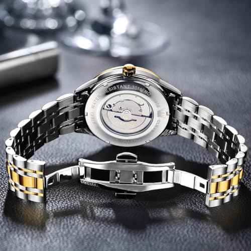 Image of OLEVS Automatic Mens Watches Self Winding Mechanical Business Luxury Dress Wrist Watch Stainless Steel Waterproof Luminous Day Date