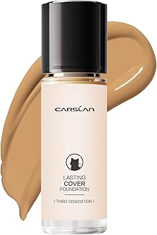 CARSLAN Lasting Cover Foundation, 24H Longlasting Full Coverage Matte Finish Face Makeup, Poreless, Lightweight, Waterproof, Oil Free Liquid Foundation, M02