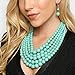 Affordable Wedding Jewelry Statement Layered Strands Turquoise Stone-Simulated Pearl Beads Necklace Earrings Set Gift Bijoux