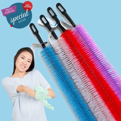 Radiator Cleaner Brush with Hanging Hook | Multi-Purpose Cleaning Brushes for Household 70CM Long | Pack of 1 in Random Color