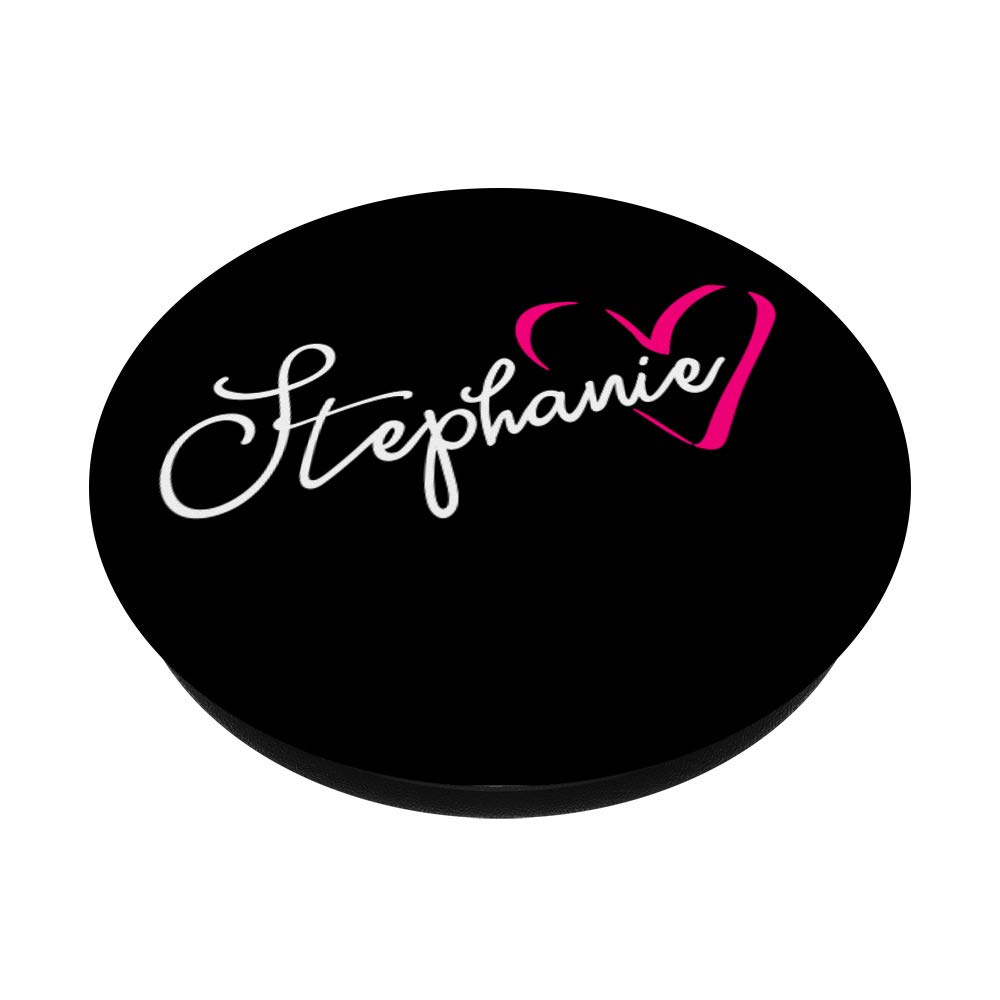 Amazon.com: Stephanie First Name Pink Heart Calligraphy Design
