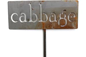 Classic Metal Garden Markers 19 Inches Tall (Cabbage)