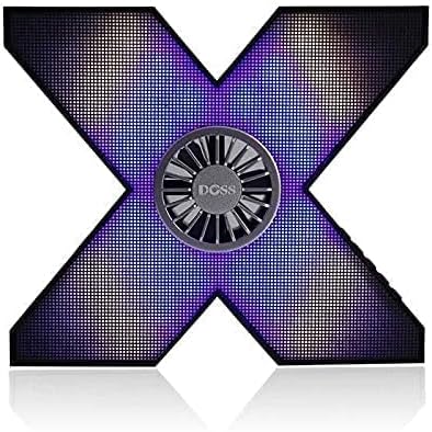 Asimom X1 speaker displaying a purple and blue LED light pattern with subtle variations