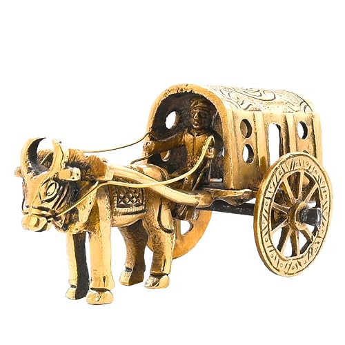 Tarini Gallery NO Brass Vintage Bullock Cart Pital Bailgadi Statue Traditional Indian Art Piece Decoration Accessory Article cover