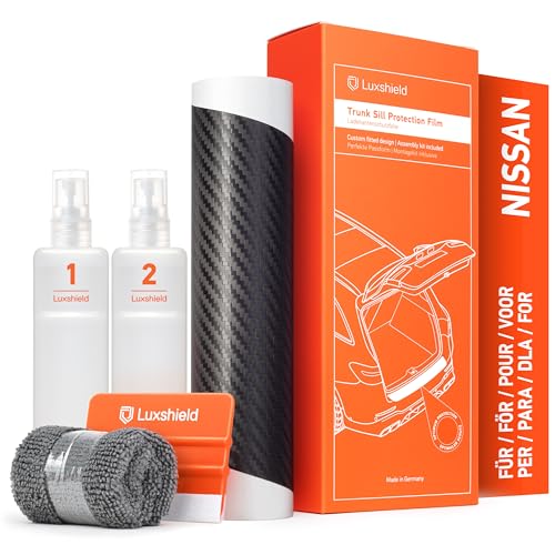 Luxshield Film Protection Seuil de Coffre Voiture pour Nissan Micra 5 (V) K14 I 2017-2023 Pare Choc Arriere - Carbone Noir