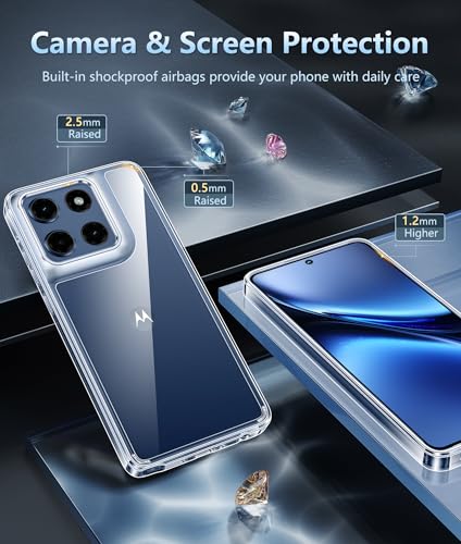Image of FNTCASE for Moto G Stylus 2025 /2026 Clear Case with Screen Protector | Anti Yellowing, Military Grade Drop Protection, Rugged Shockproof Phone Cover, Transparent Cell Phone Case