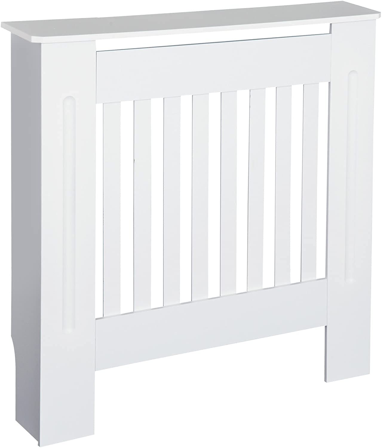 YouseaHome Radiator Cover Small Cabinet Modern White Painted Wooden Vertical Slat Cabinet Shelving Display Home Furniture Grill Heater Cabinet Shelf for Home Living Room Bedroom Small 78 x 19 x 82cm