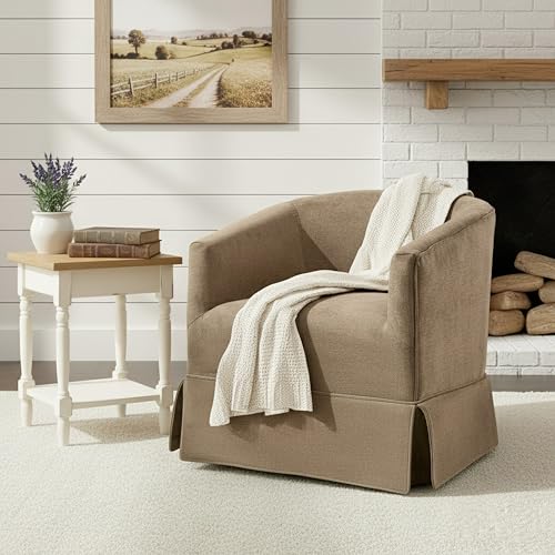 Arvasslia Swivel Barrel Chair,Mid Century Modern Swivel Accent Chair for