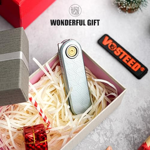 Image of Vosteed Corgi V EDC Pocket Knife - 2.36 inch 14C28N Satin Blade - Patented Vanchor Lock, Macaron Blue Aluminum Handle - Camping, Surviving Knives - A3725