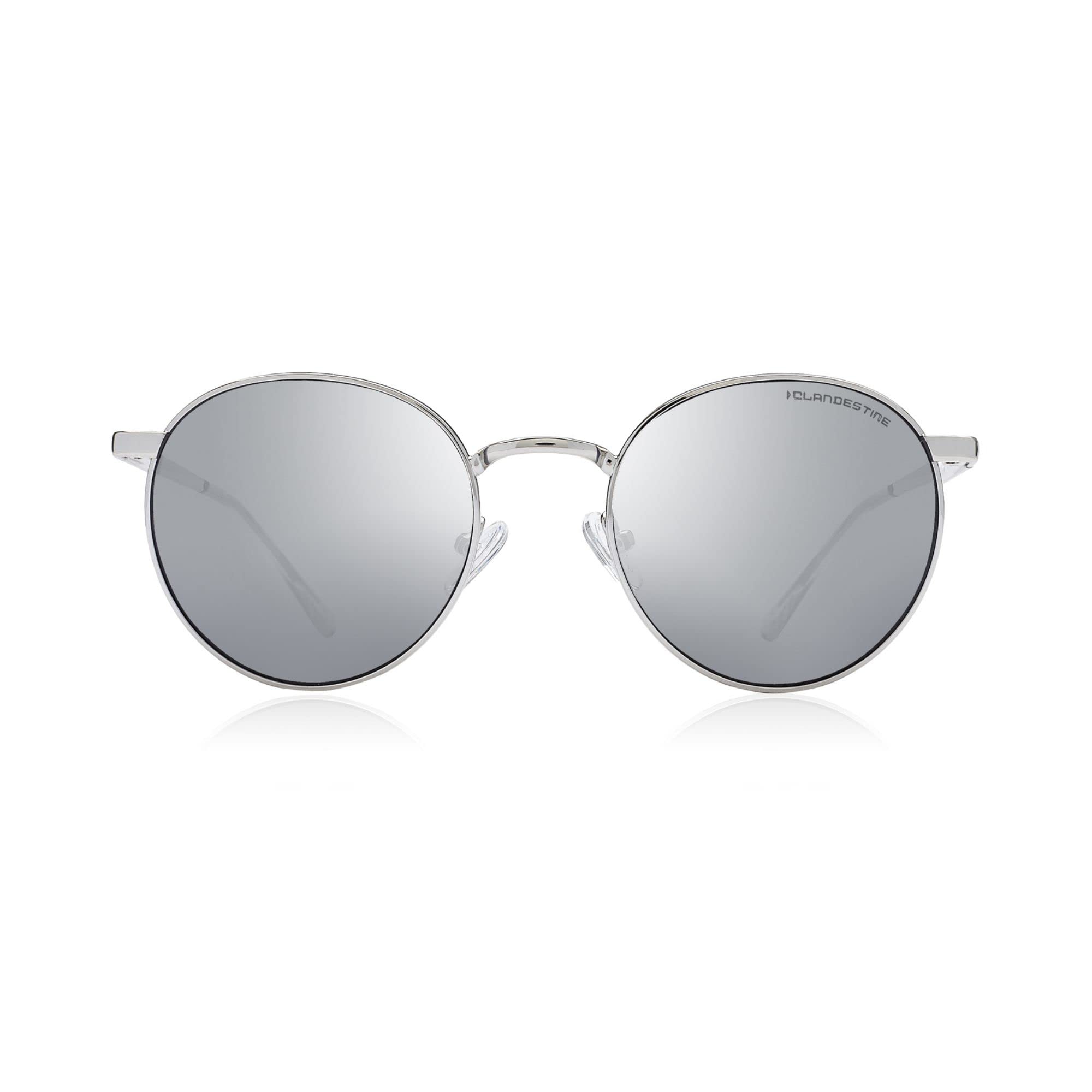CLANDESTINE - Orbita 11 - Sonnebrille für Herren und Damen - Silberne Nylon Gläser und Stahlrahmen - Silver - One Size - 135 mm x 49 mm