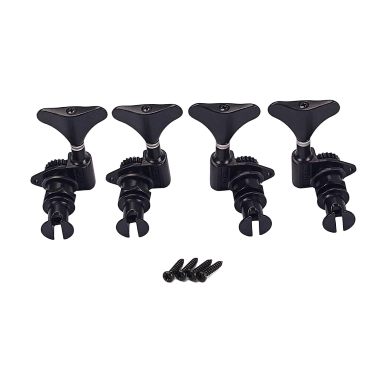 Meccaniche Ukulele Chiuse in Metallo Nero, Set 2L 2R Ferrules | Accordatore per Ukulele GC117, Sostituzione per Piroli Usurati o Rotti, Viti Incluse