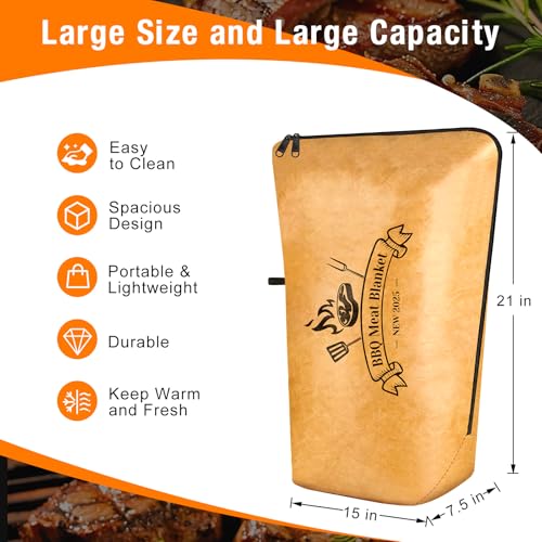 Manta BBQ para carne, bolsa aislante reutilizable 21 pulg miniatura 5