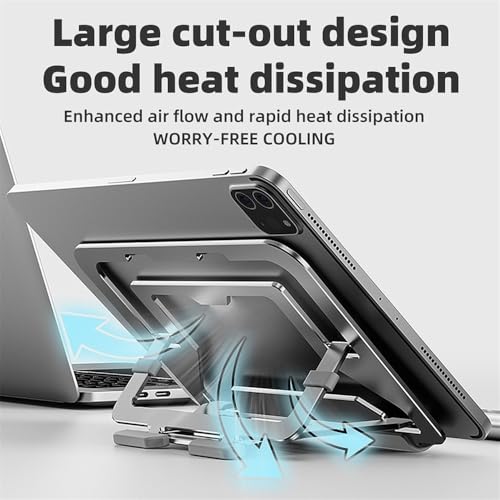Support ordinateur portable pliable cooling de bureau en aluminium - 5