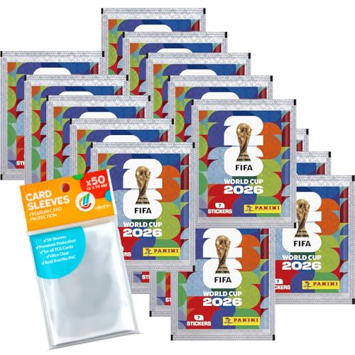 WM 2026 Sticker - 20 Tüten (Original) + Exklusive Collect-it Hüllen (Eigenmarke Bundle)
