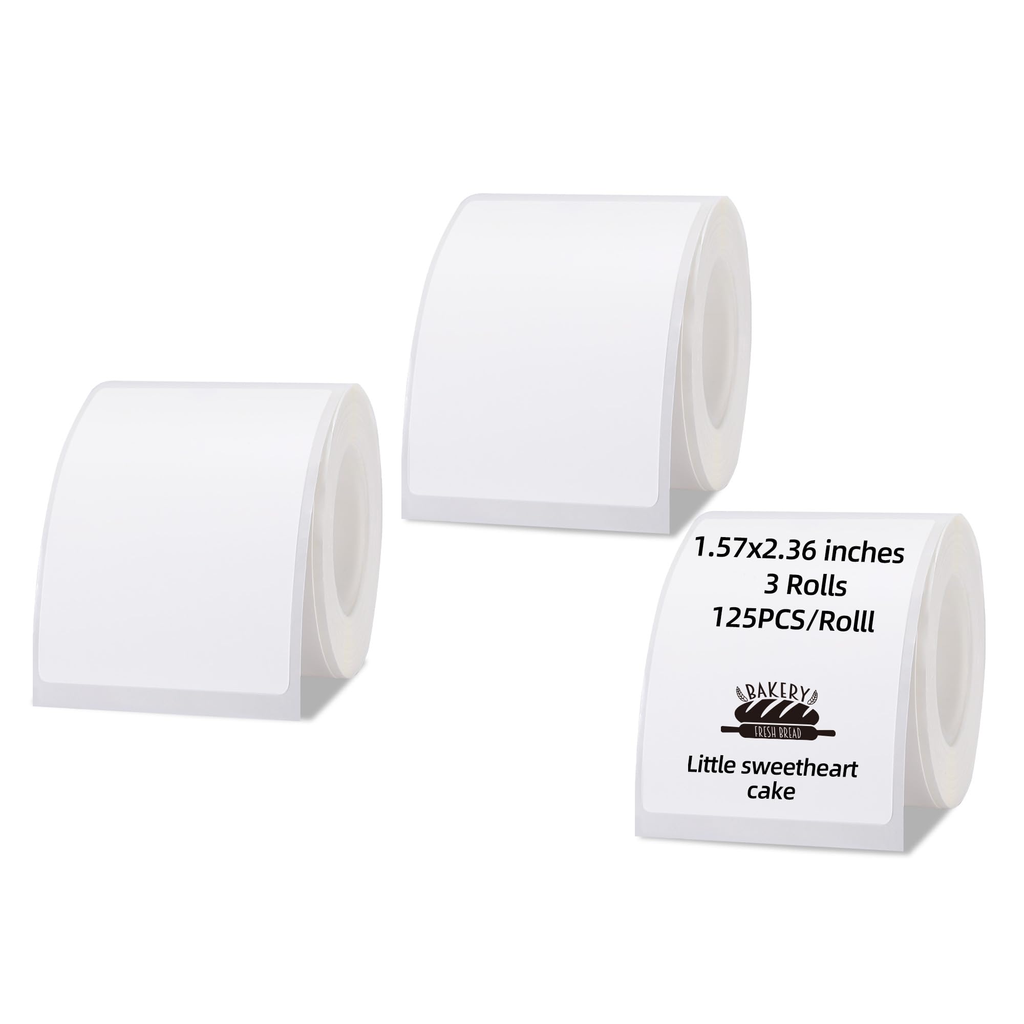 White Thermal Label Sticker for L7/L9/P50/M120/M110/M200/M220/221B Label Maker, 3 Rolls 1.57”x2.36”(40x60mm) Business Shipping Address Logo Jar