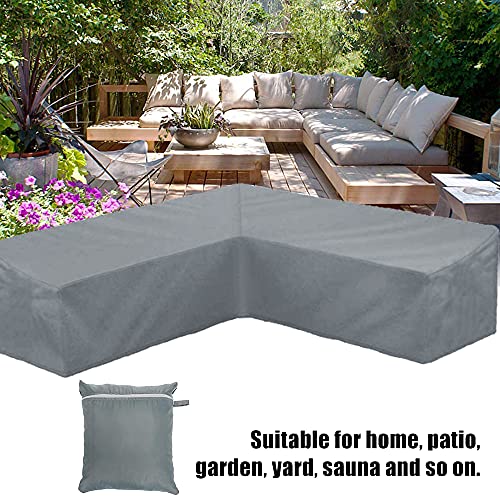 BOSKING Patio Rattan Corner Sofa Furniture Covers Waterproof 210D Oxford V Shaped Garden Furniture Sectional Couch Protector Cover for Outdoor Indoor Veranda (215x215cm/ 84x84in) - Image 6