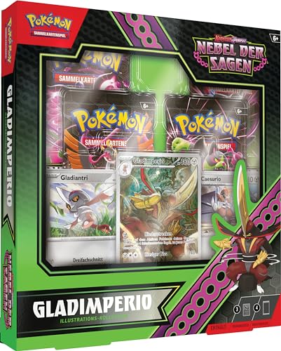 Pokémon-Sammelkartenspiel: Illustrations-Kollektion Karmesin & Purpur Nebel der Sagen: Gladimperio (1 Vollbild-Promokarte 2 holografische Karten & 4 Boosterpacks)