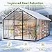 Wanan 8x12FT Greenhouses for Outdoors, Quick Assembly Polycarbonate Green House with UV Protection, Heavy Duty Windproof Aluminum Frame, Adjustable Roof Vent for Backyard or Outdoor Garden Use