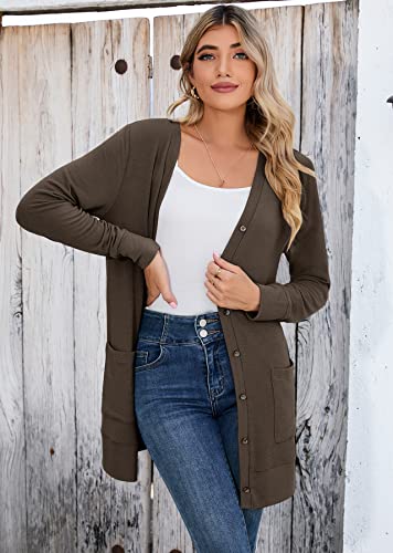 Image of Heymoments Lightweight Open Front Cardigan Sweater for Women Long Sleeve Causal Bolero Button Down Soft Outwear Tops