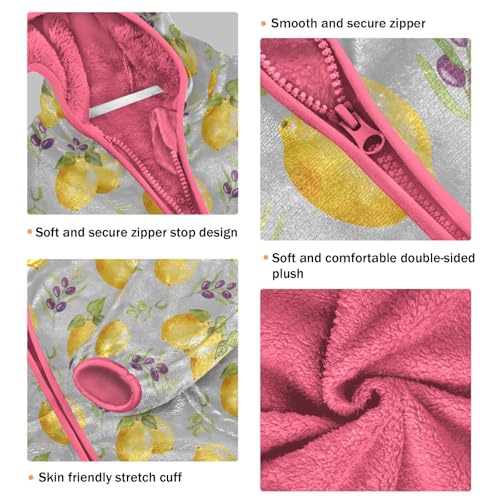 Lemon Olive Toddler Fleece Jacket Baby Girls Hooded Zipper Long Sleeve Thick Warm Outerwear 3-10 Years3