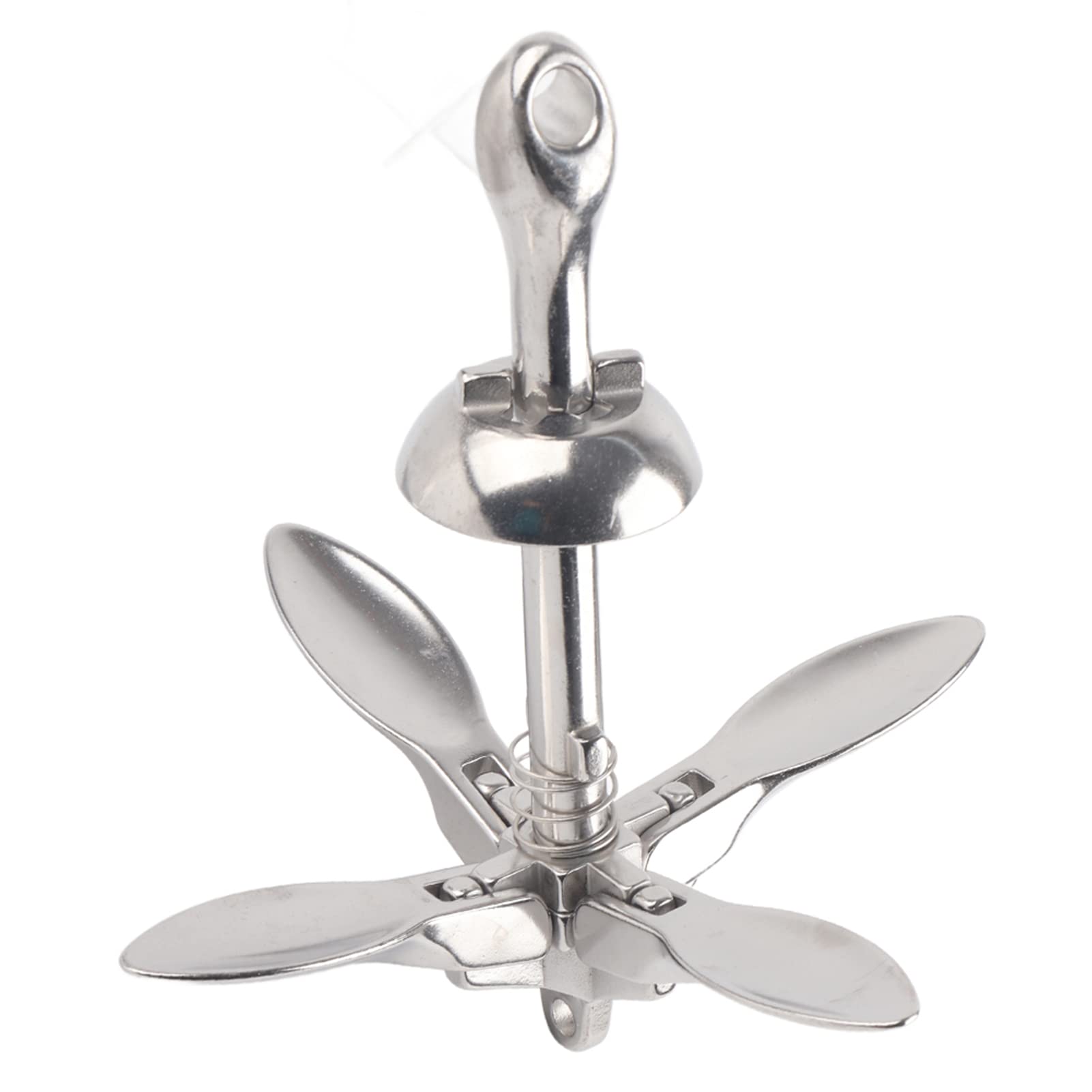 Keenso Ancre Pliante de 0,7 Kg, Ancre de Grappin de Bateau en Acier Inoxydable 316, Grappin Pliant Poli Miroir, Installation Facile, Matériel d'amarrage pour de Yacht Marin